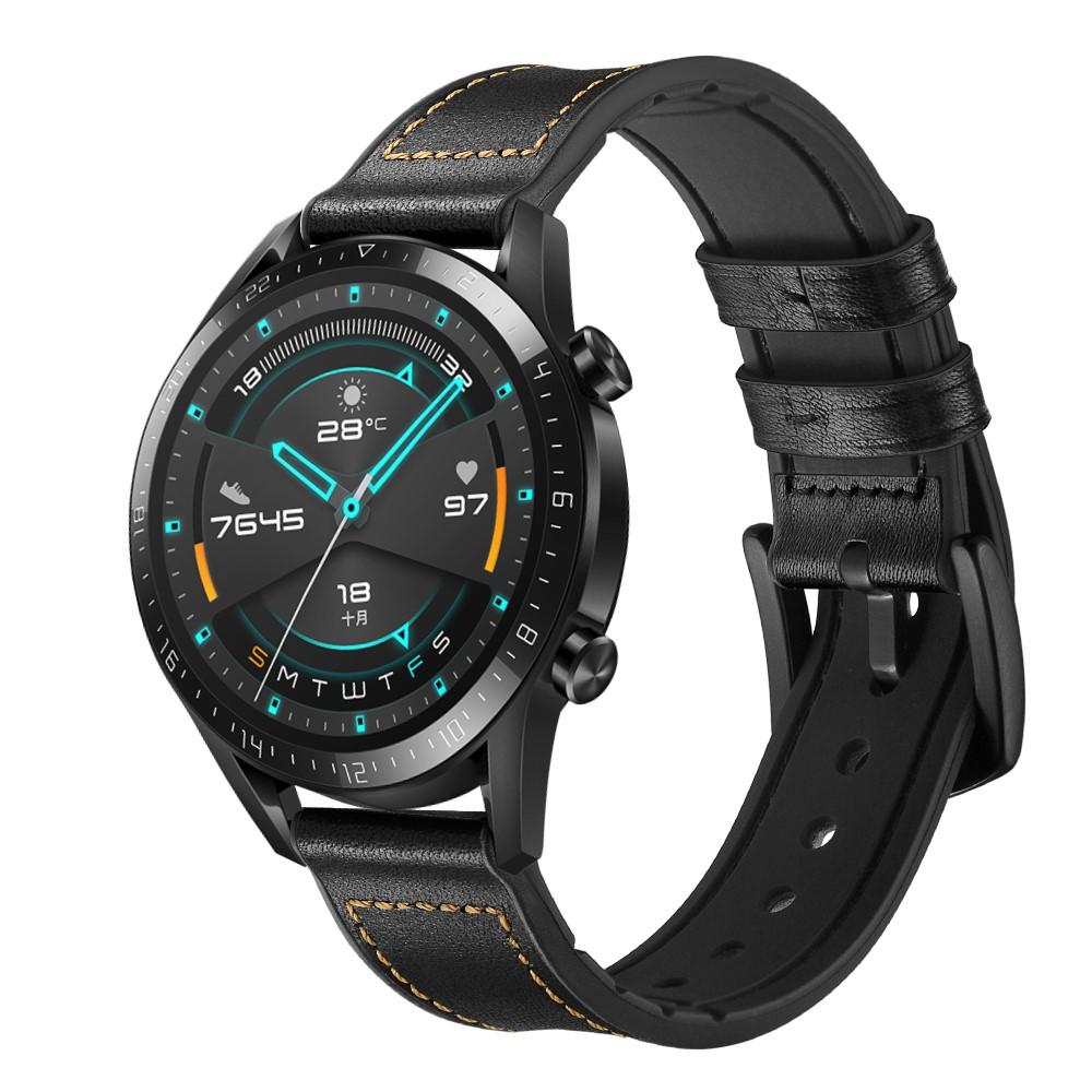 Correa de piel de primera calidad Huawei Watch GT 2 Pro/GT 2 46mm/GT 2e Negro