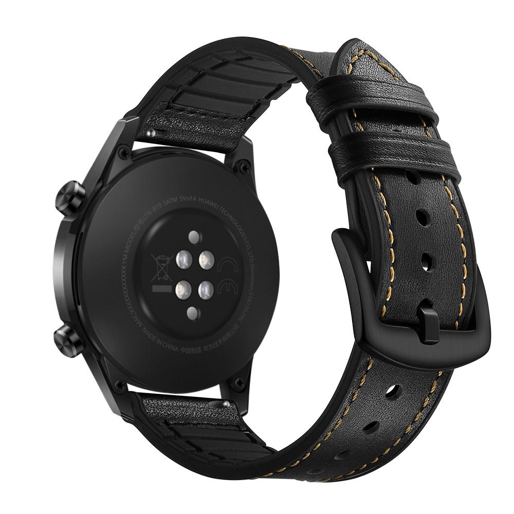 Correa de piel de primera calidad Huawei Watch GT 2 Pro/Watch GT 2 46mm/Watch GT 2e/Watch GT Negro