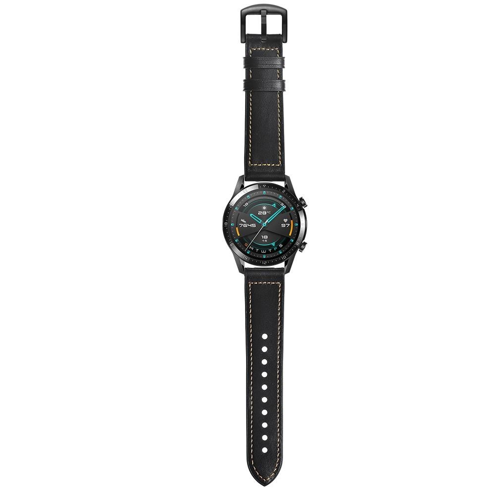 Correa de piel de primera calidad Huawei Watch GT 2 Pro/GT 2 46mm/GT 2e Negro