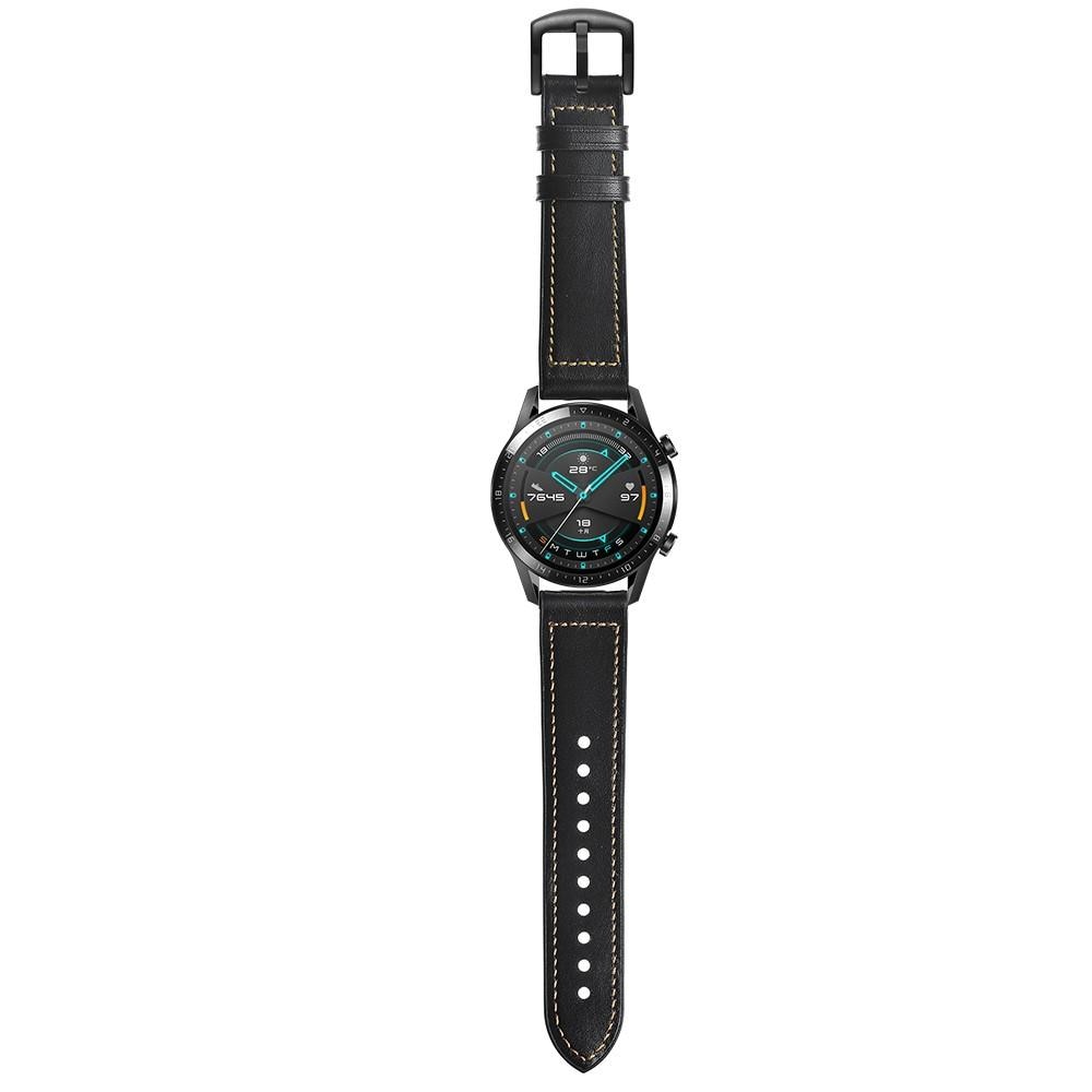 Correa de piel de primera calidad Huawei Watch GT 2 Pro/Watch GT 2 46mm/Watch GT 2e/Watch GT Negro