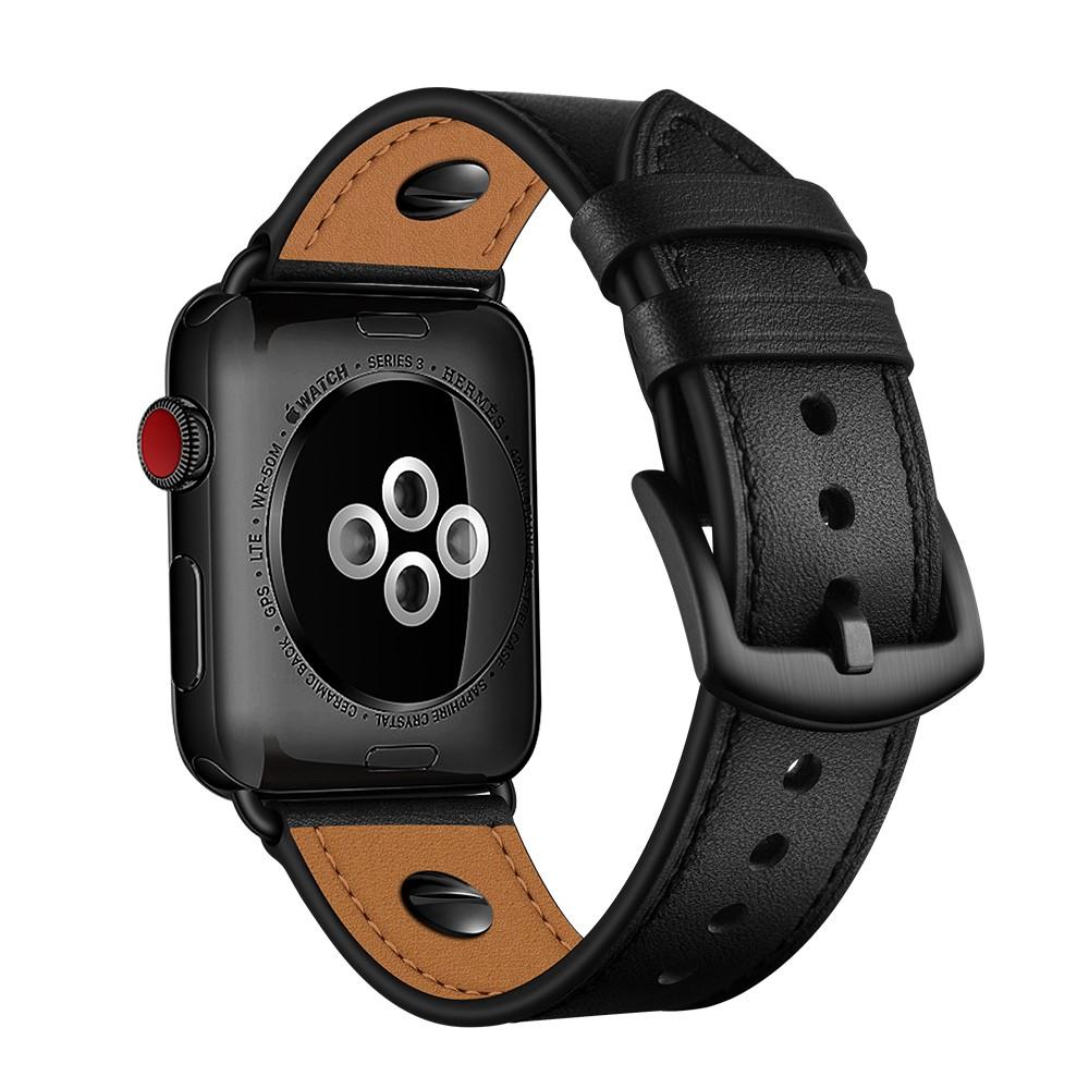 Correa de Piel con Tachuelas Apple Watch Ultra 49mm negro