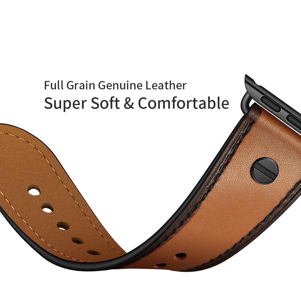 Correa de Piel con Tachuelas Apple Watch 45mm Series 9 coñac