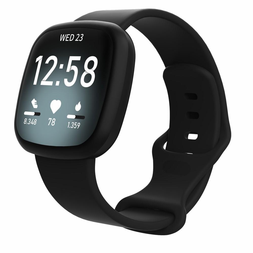 Correa de silicona Fitbit Versa 3/Sense Negro