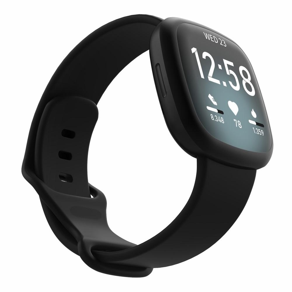 Correa de silicona Fitbit Versa 3/Sense Negro