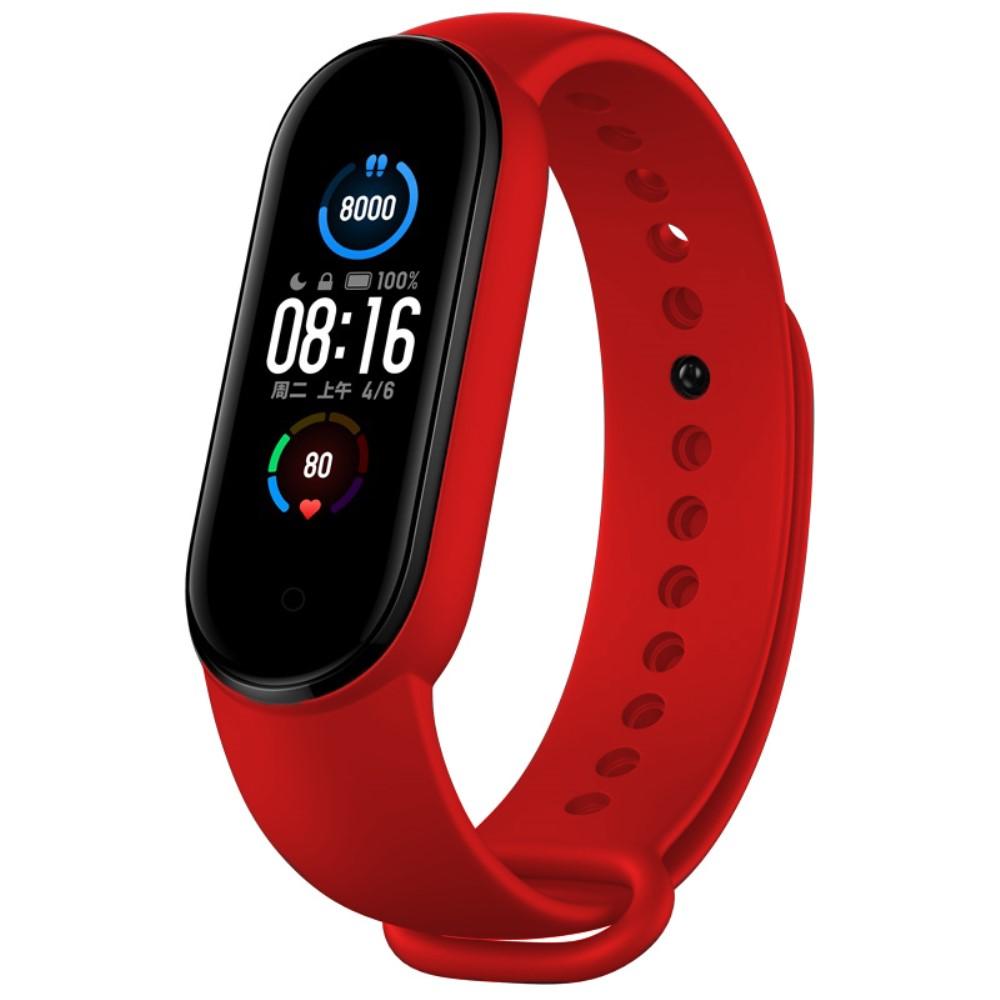 Correa de silicona para Xiaomi Mi Band 5/6, rojo