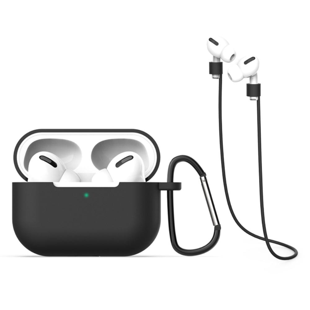 Funda de silicona con mosquetón AirPods Pro Negro