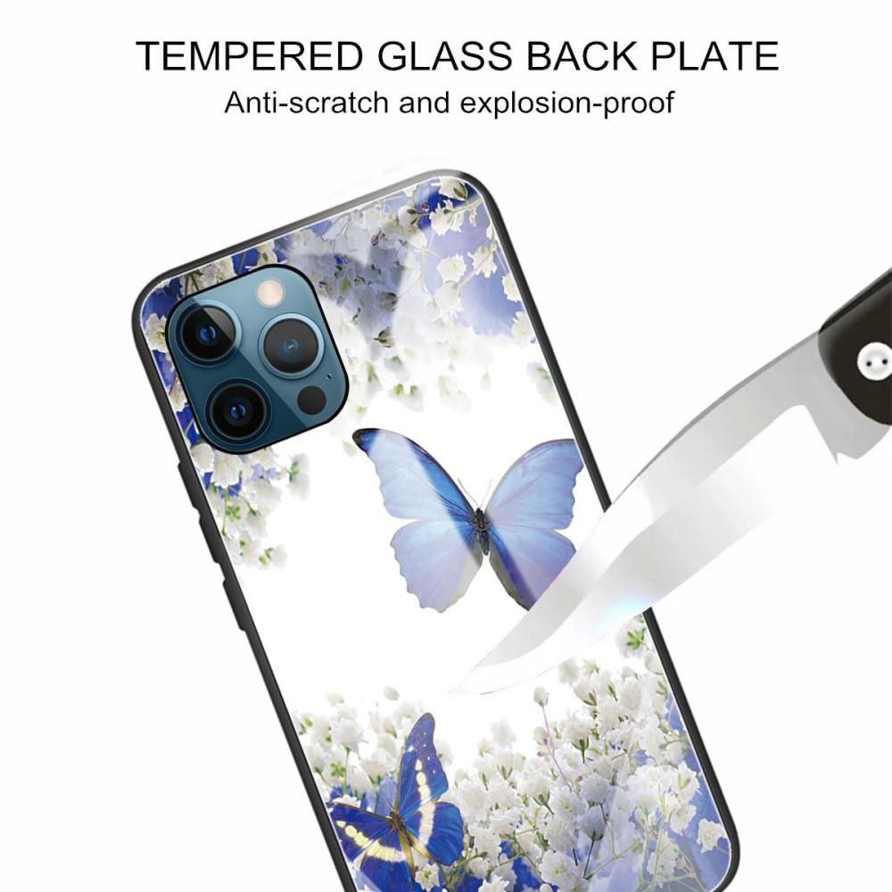 Funda vidrio templado iPhone 12/12 Pro Mariposas