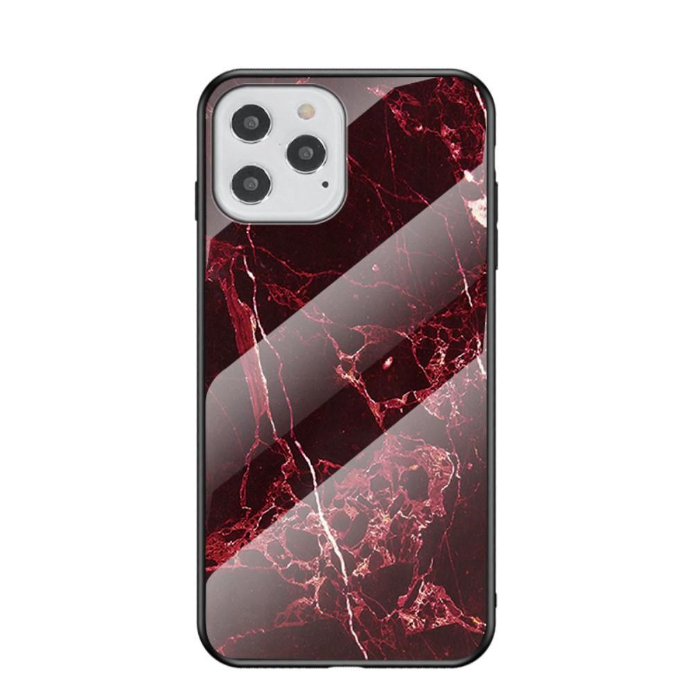 Funda vidrio templado iPhone 12/12 Pro Mármol rojo