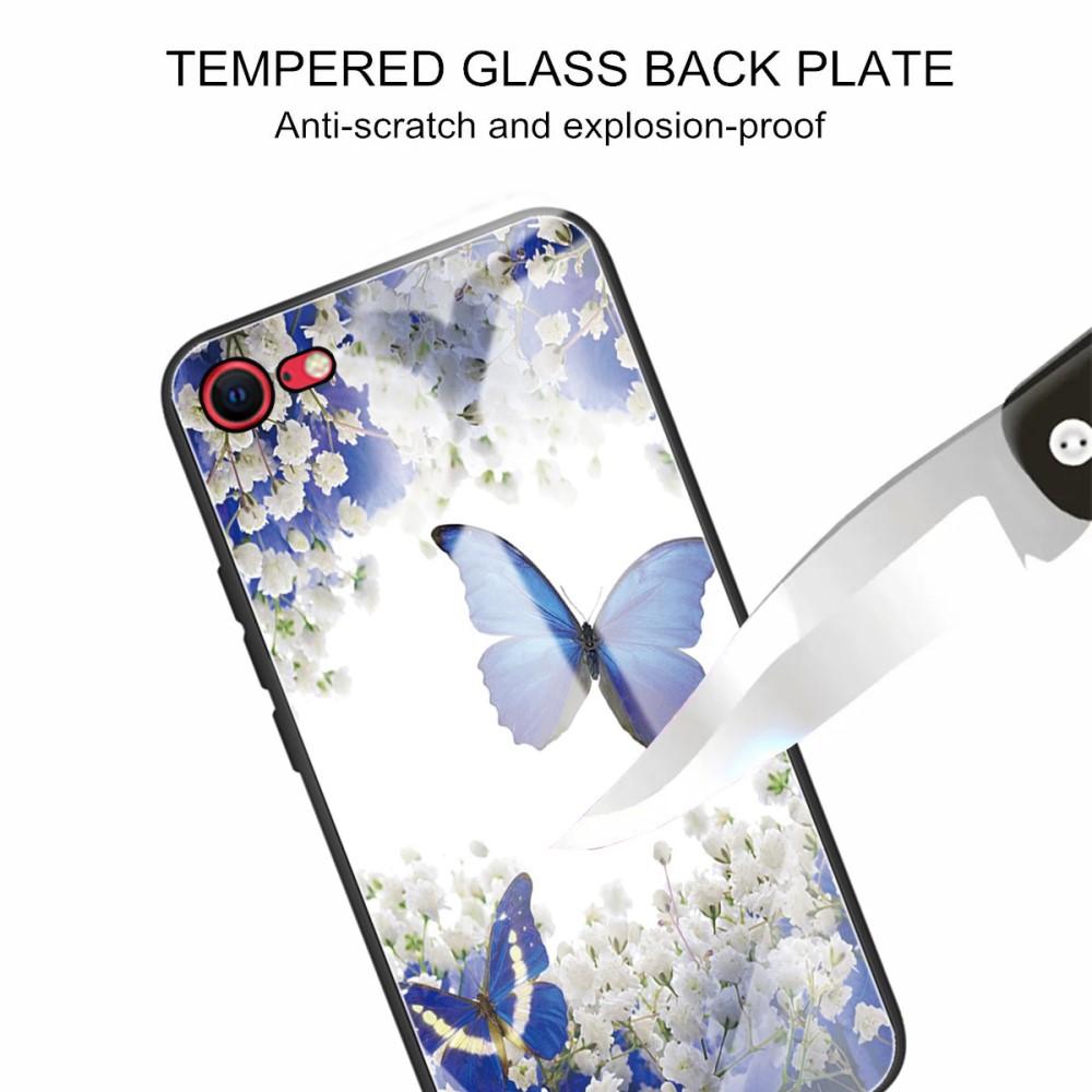 Funda vidrio templado iPhone 7/8/SE Mariposas