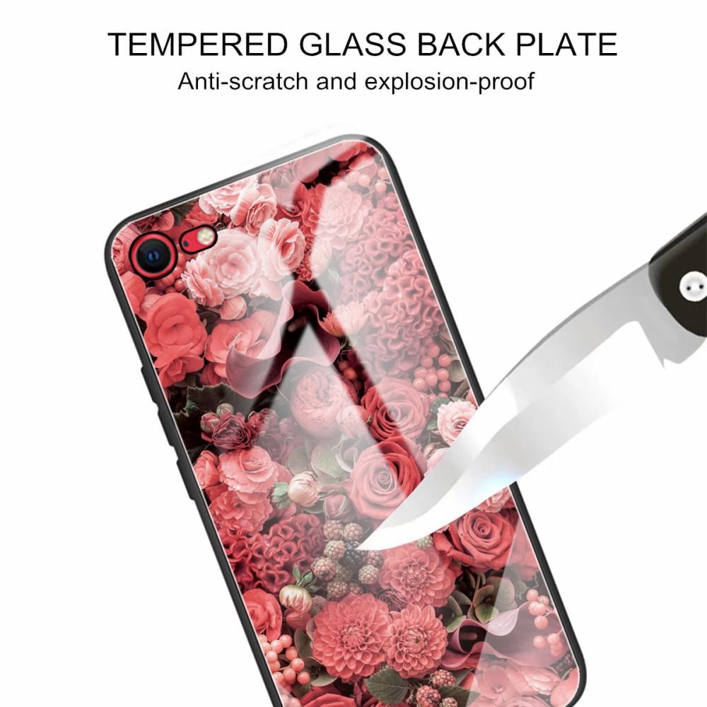 Funda vidrio templado iPhone SE (2022) Rosas