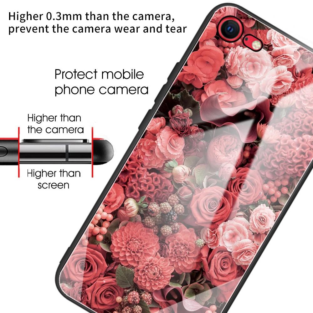 Funda vidrio templado iPhone SE (2022) Rosas