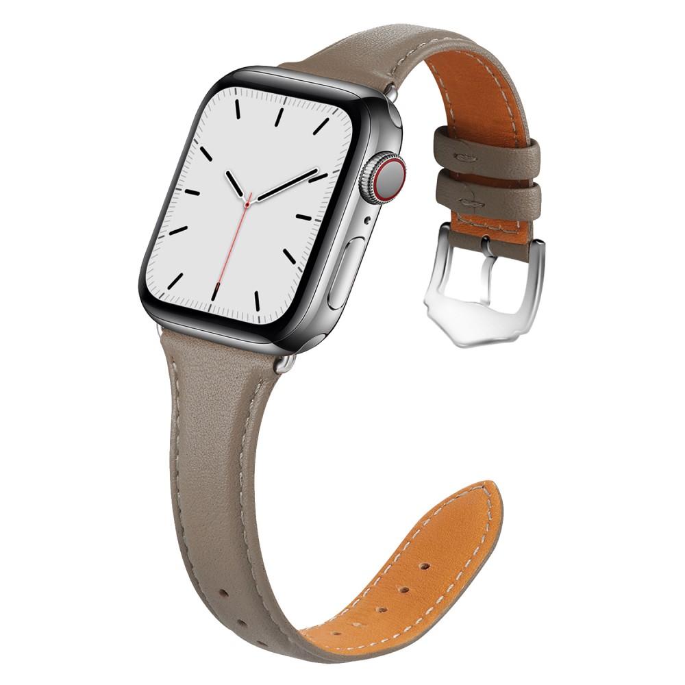 Correa fina de piel Apple Watch 40mm gris