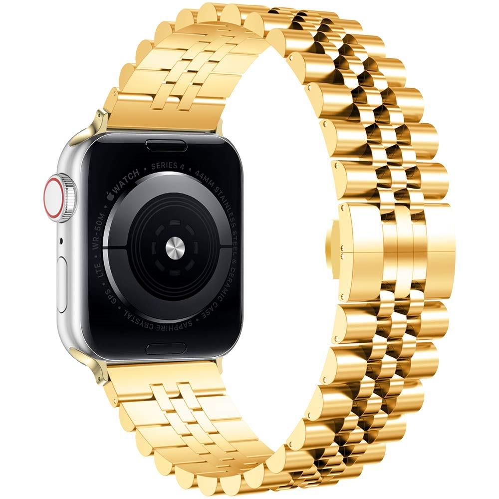 Correa de acero inoxidable Apple Watch 45mm Series 7 oro