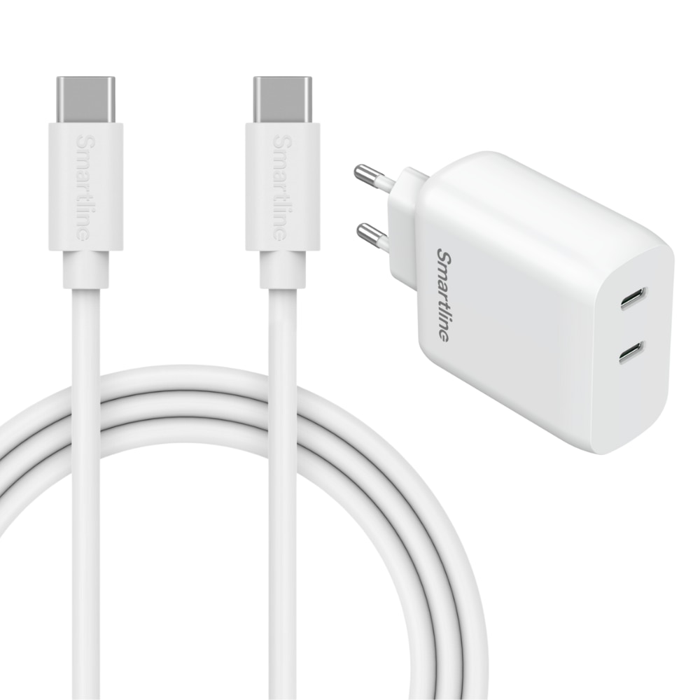 Cargador Premium Galaxy A55 - Cable de 2m y Dual cargador de pared USB-C 35W - Smartline