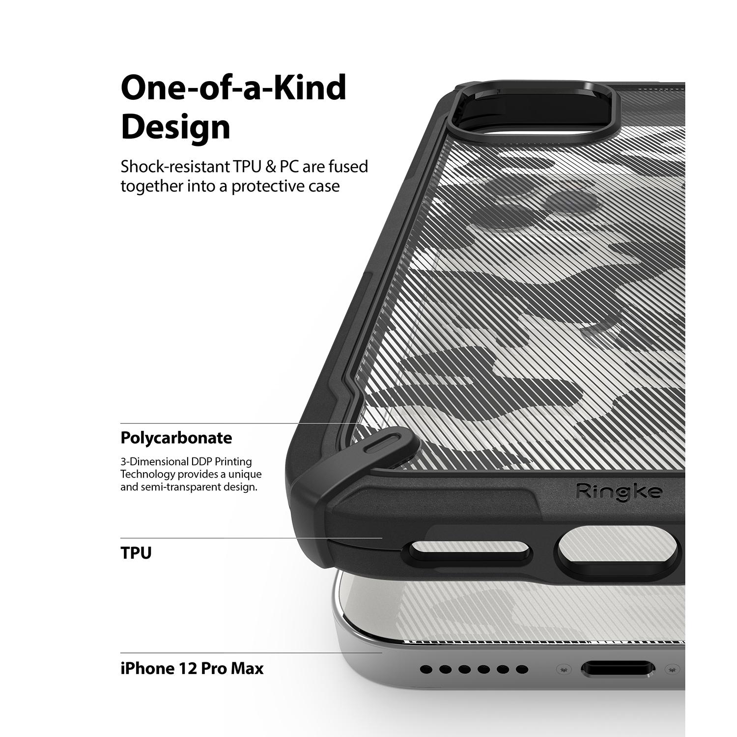 Funda Fusion X Design iPhone 12 Pro Max Camo Black