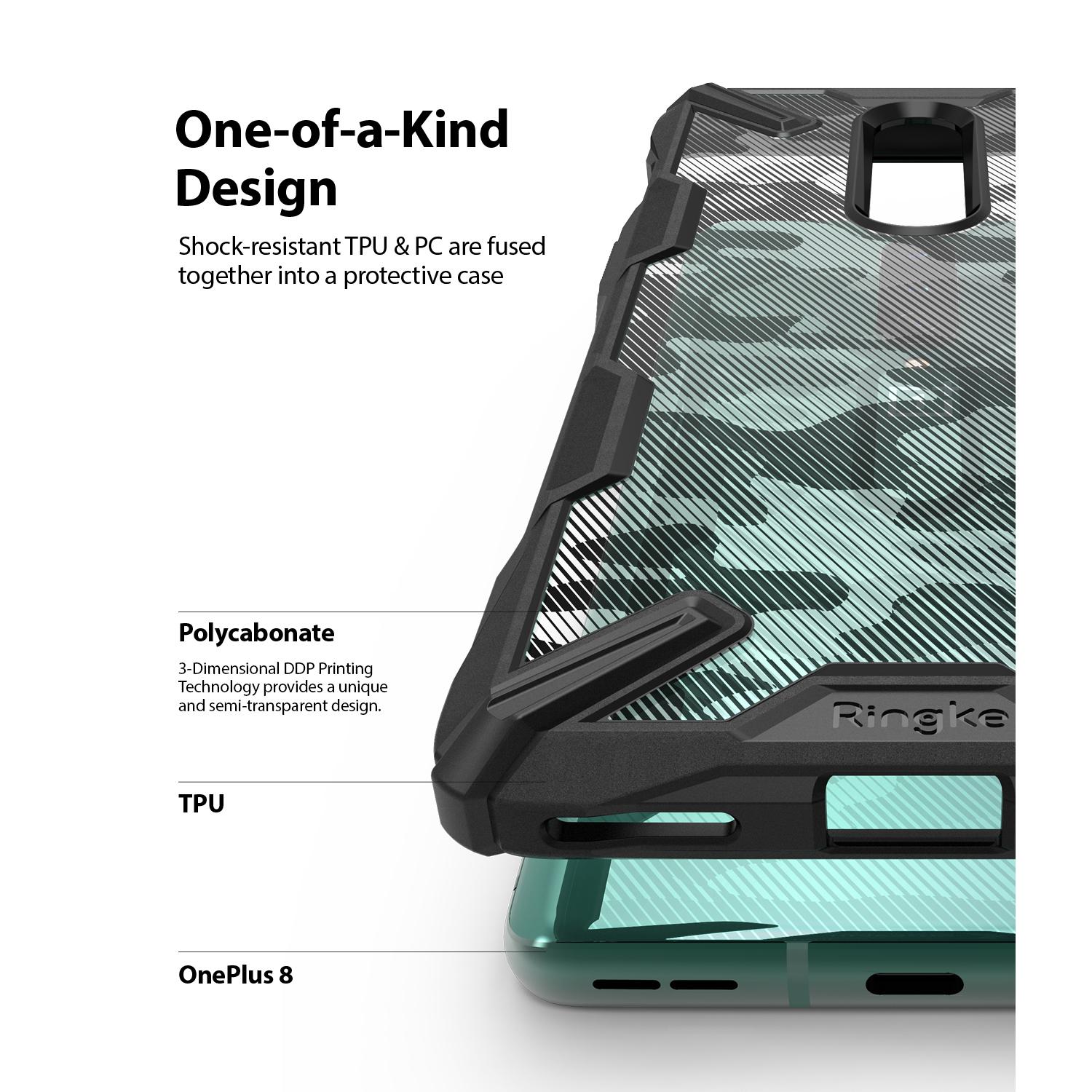 Funda Fusion X Design OnePlus 8 Camo Black