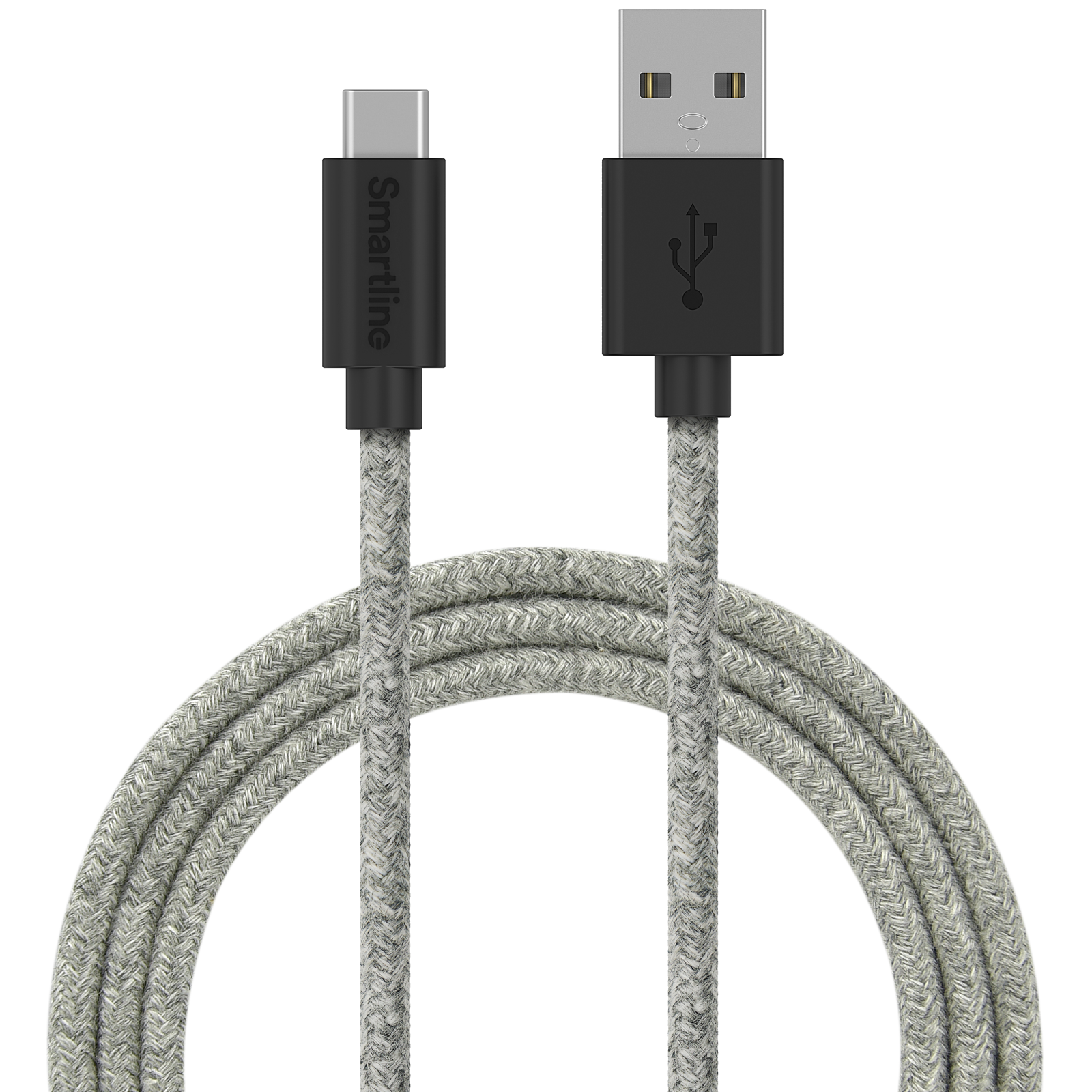 Fuzzy Cable USB-A a USB-C 2 metros Gris