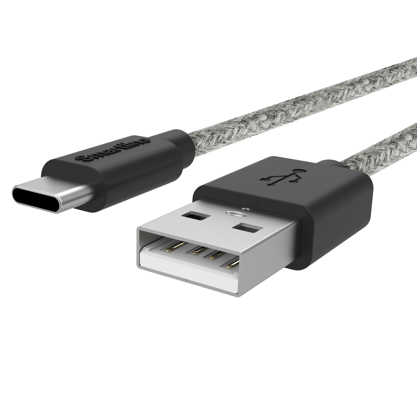 Fuzzy Cable USB-A a USB-C 2 metros Gris