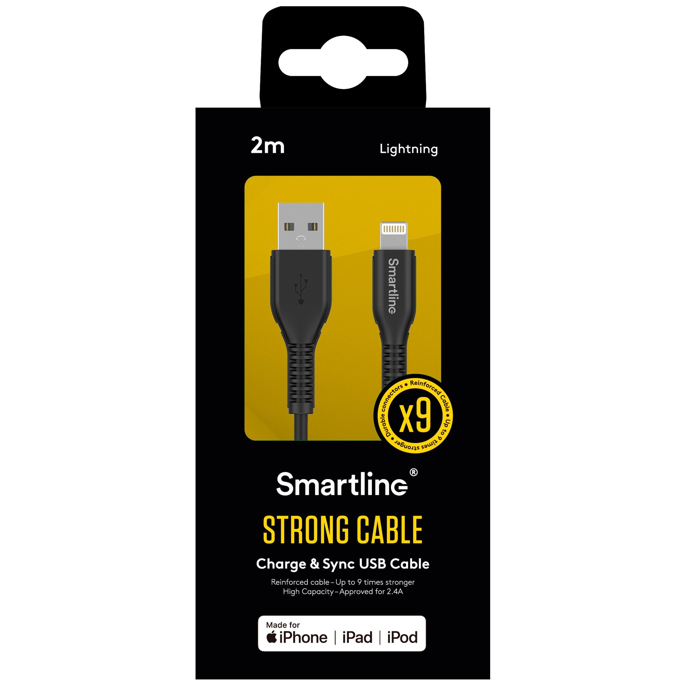 Strong Cable USB-A a Lightning 2 metros Negro