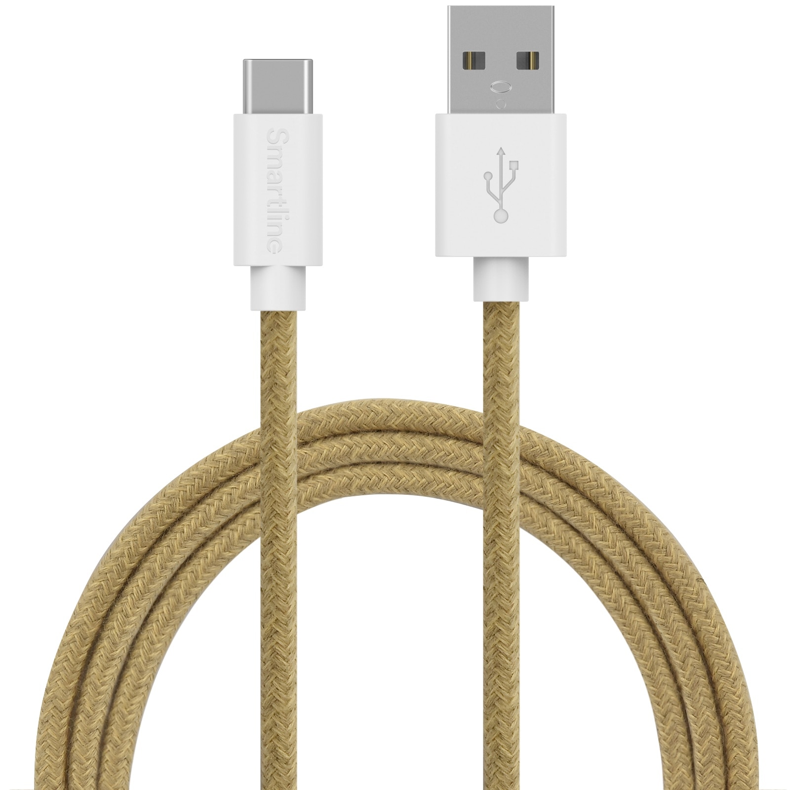 Fuzzy Cable USB-A a USB-C 2 metros Beige