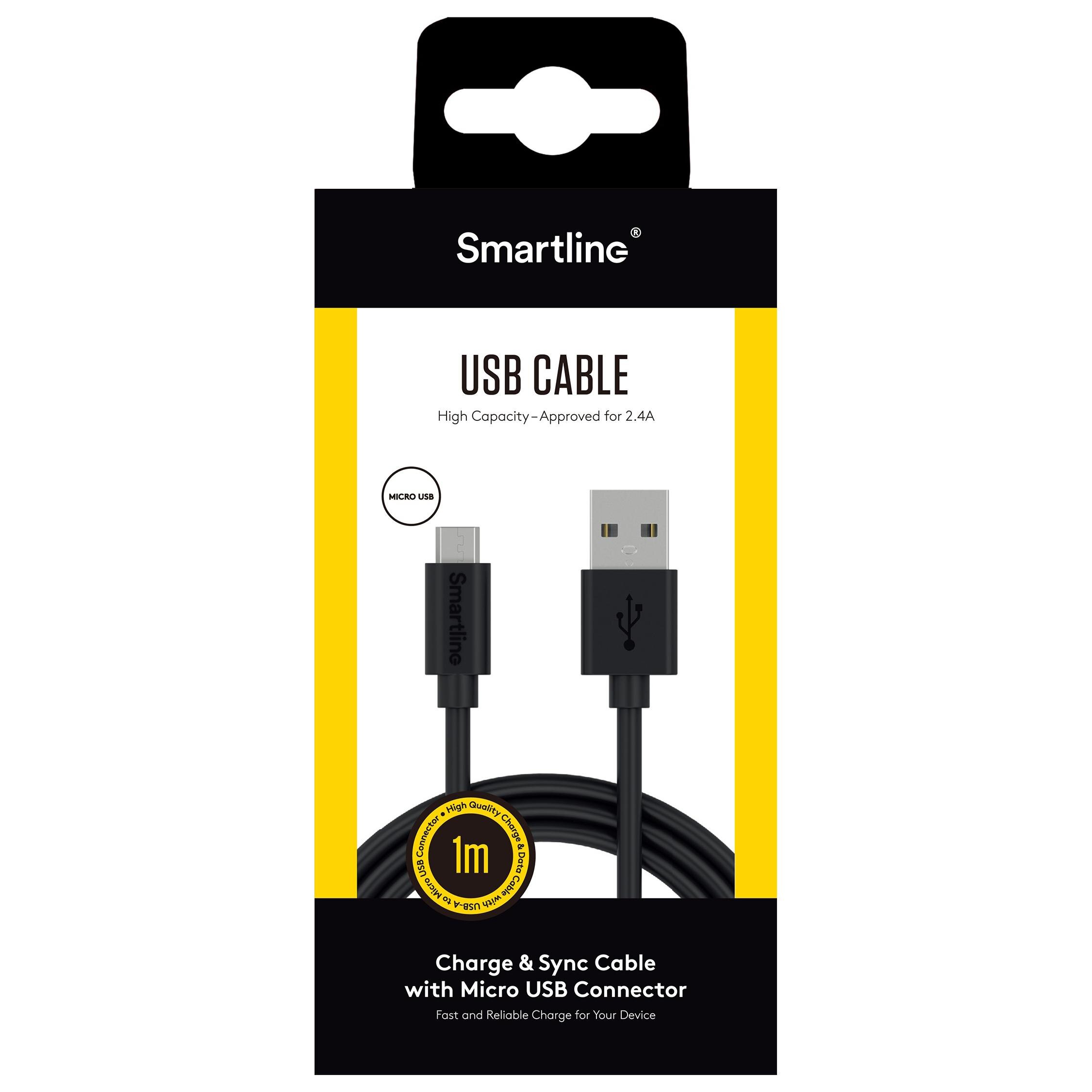 Cable USB-A a MicroUSB 1 metro Negro