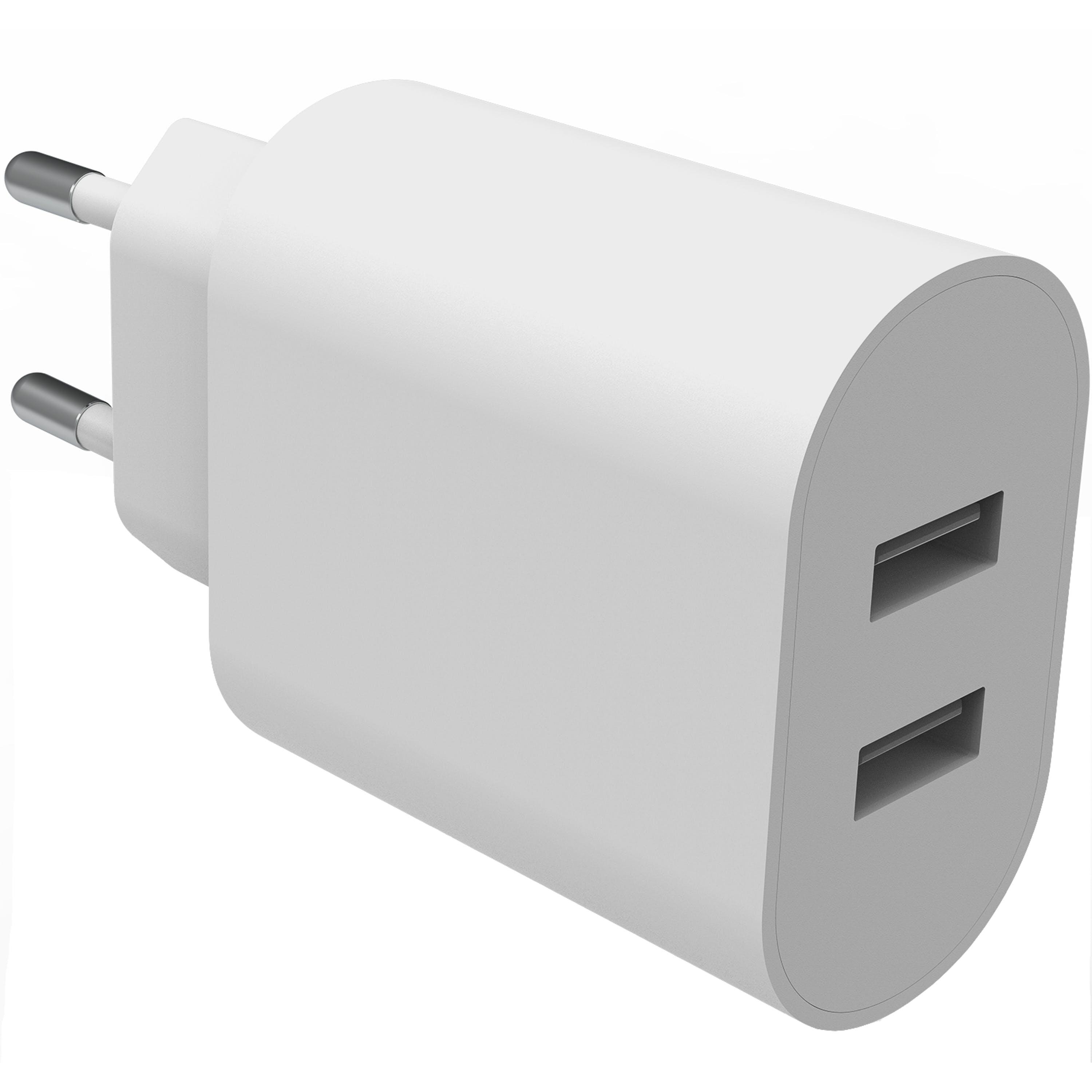 Cargador USB 2 puertos 4.8A Blanco