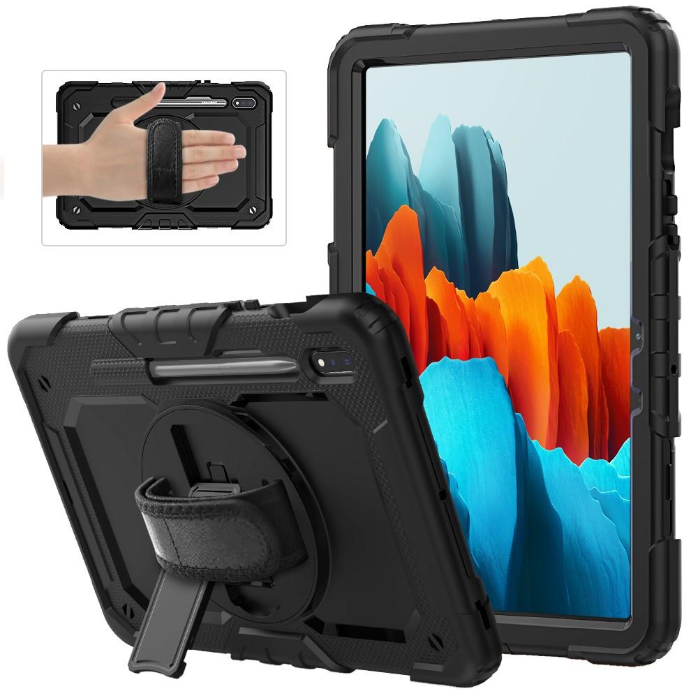 Full Protection Funda híbrida a prueba de golpes Correa el hombro Galaxy Tab S7/S8 11.0 Negro