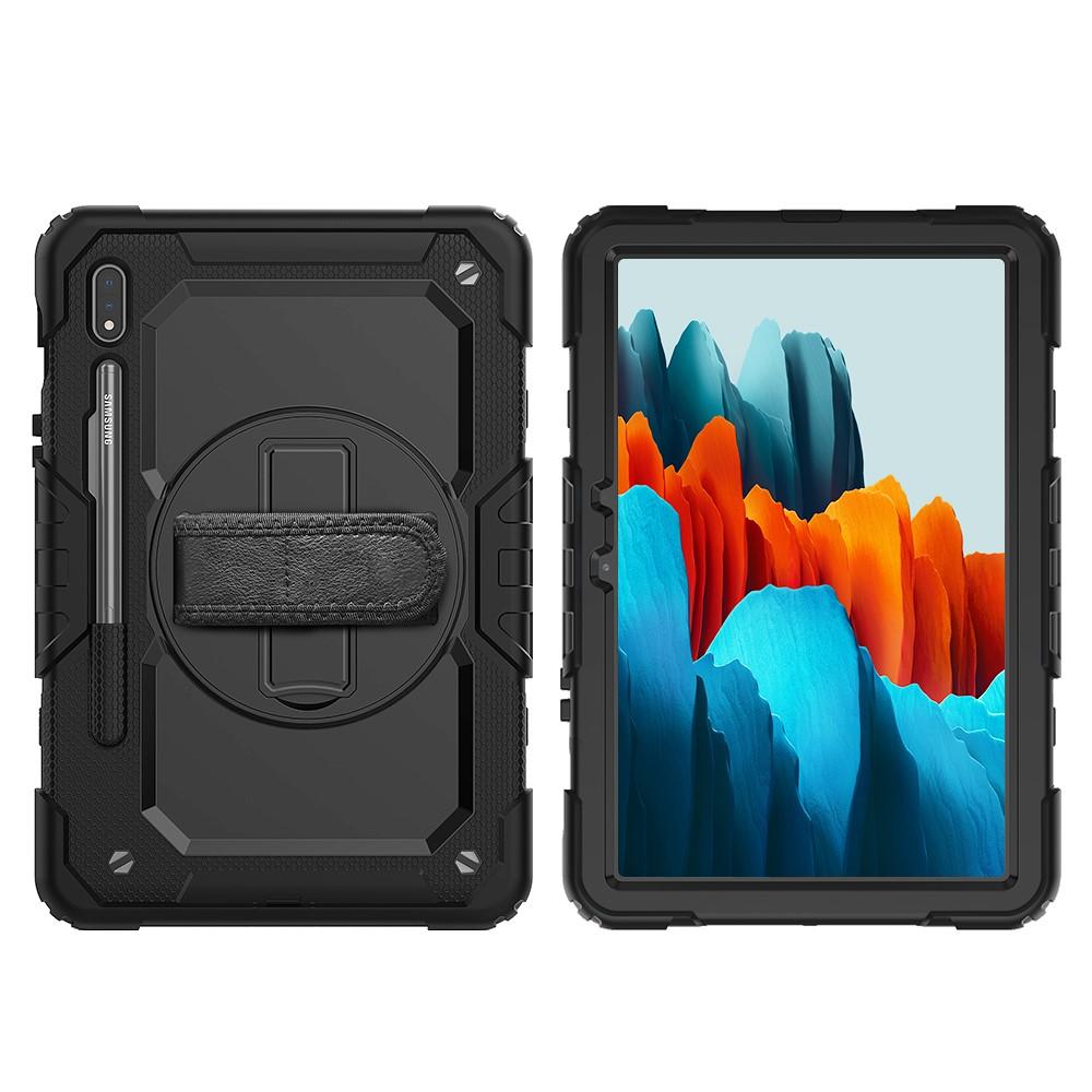 Full Protection Funda híbrida a prueba de golpes Correa el hombro Galaxy Tab S7/S8 11.0 Negro