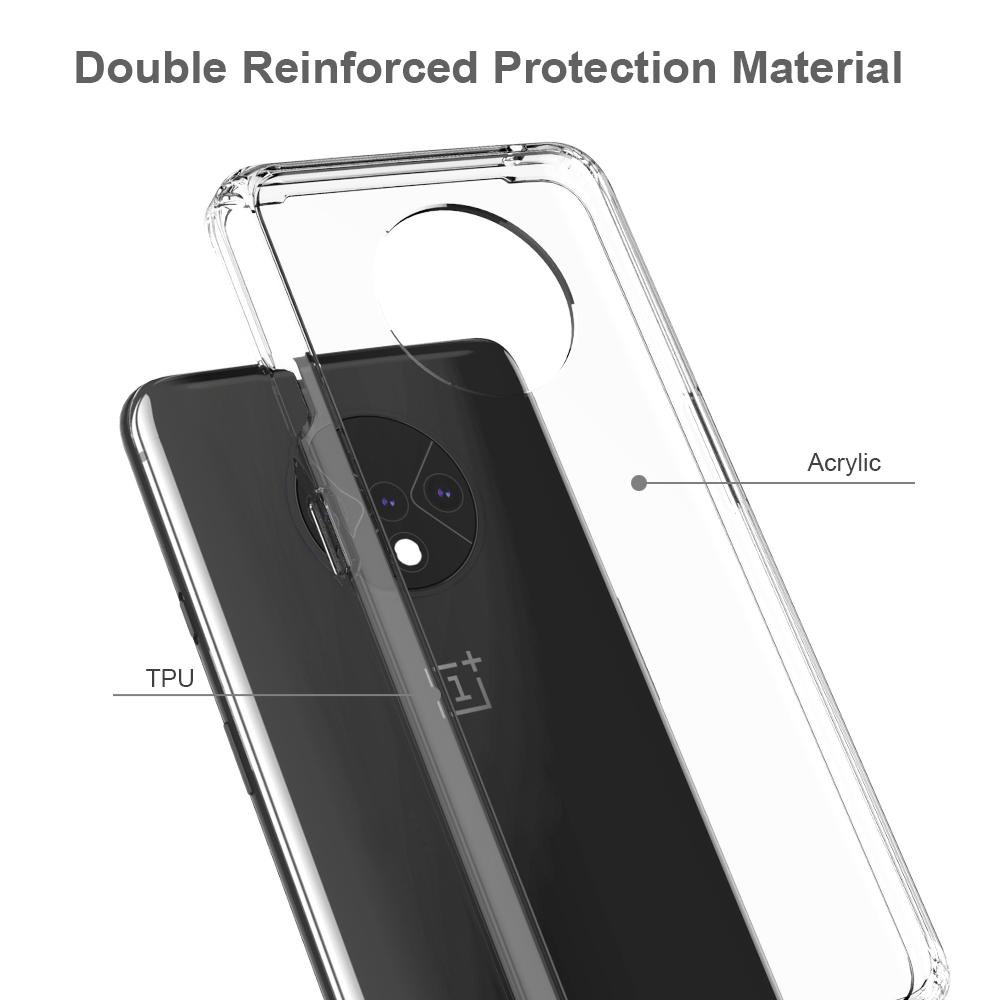 Funda híbrida Crystal Hybrid para OnePlus 7T, transparente
