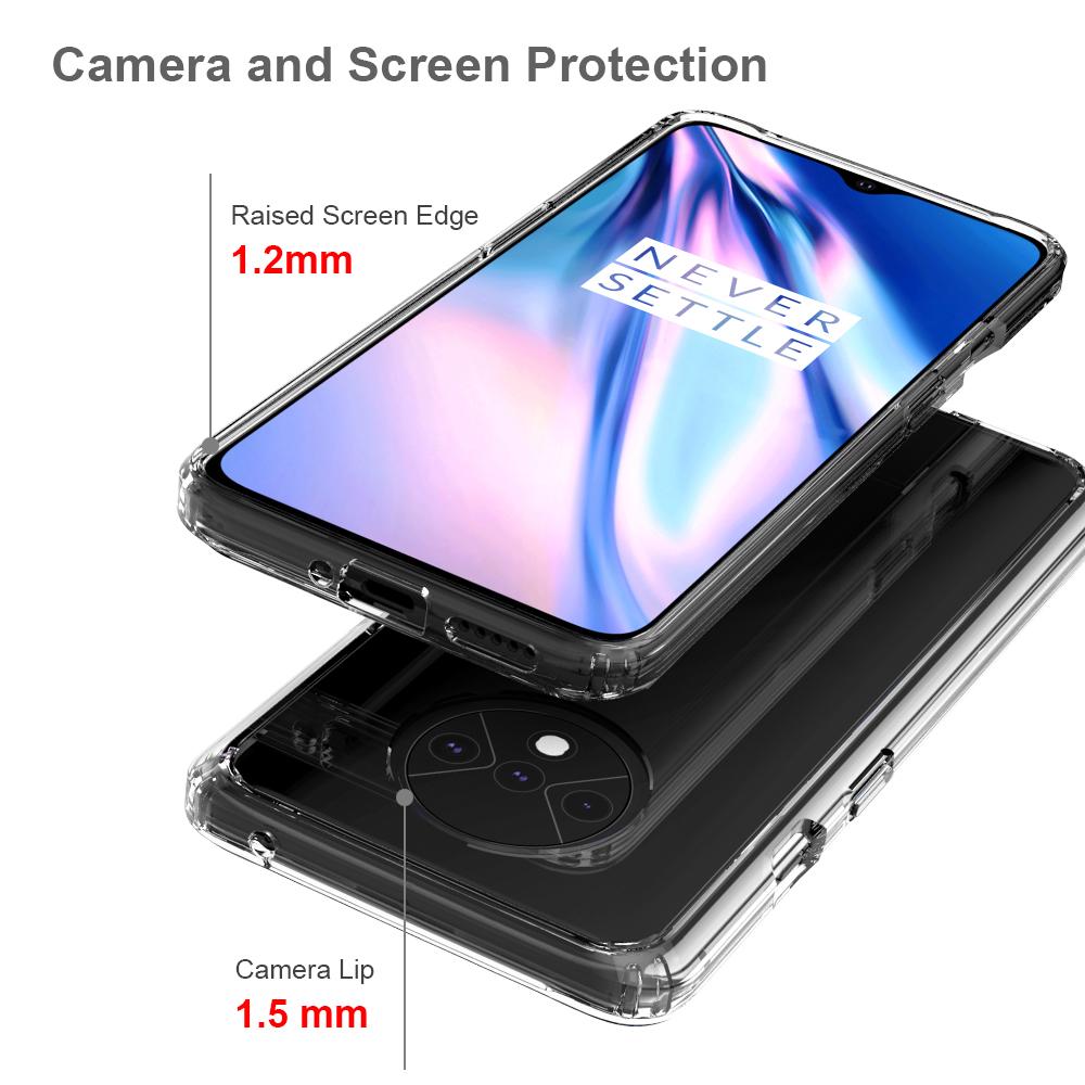 Funda híbrida Crystal Hybrid para OnePlus 7T, transparente