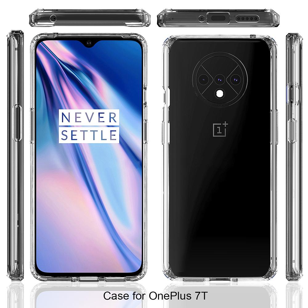 Funda híbrida Crystal Hybrid para OnePlus 7T, transparente