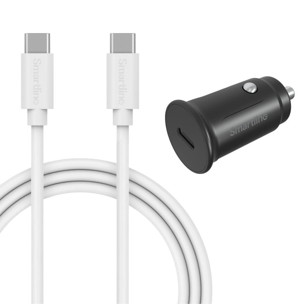 Cargador para el automóvil completo - Cable USB-C de 1m y cargador USB-C- Smartline