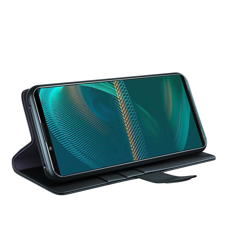 Funda de cuero genuino Sony Xperia 5 III, Negro